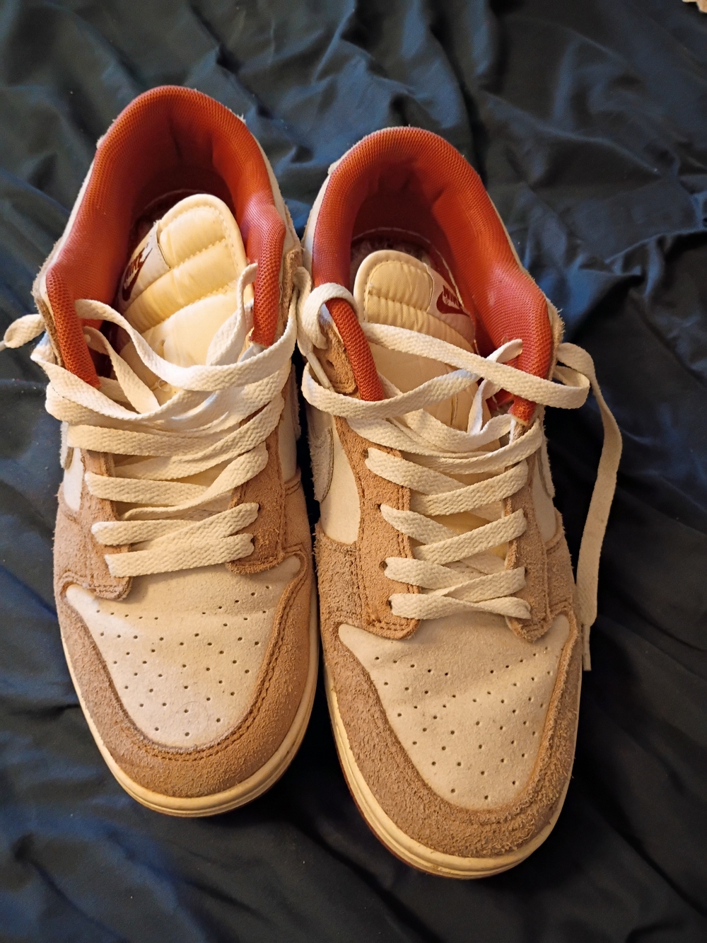 Men's Low-Top Suede and Leather Sneakers in Beige and Tan